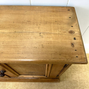 Antique English Pine Cupboard Sideboard