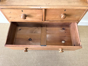 An Antique English Pine Chest of Drawers Dresser Tulip Feet c1890