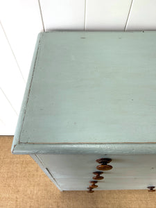 An Antique Blue Painted Chest of Drawers Dresser