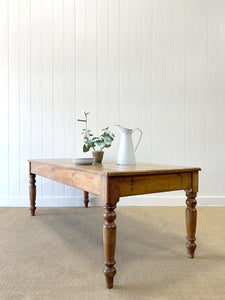An Antique English Country Pine 7ft Dining Table