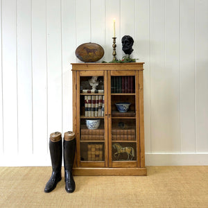 A 19th Century English Pine Small Glazed Bookcase