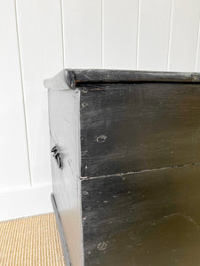 An Ebonized English Pine Blanket Box or Toy Box Early 19th Century
