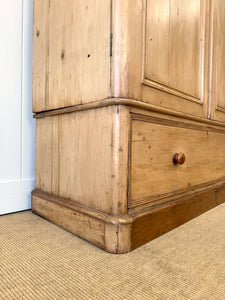 A Pine Wardrobe or Linen Press c1890