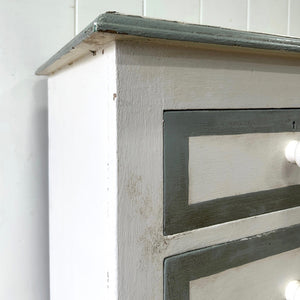An Antique English Folky Painted Pine Chest of Drawers Dresser c1890
