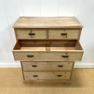 A Tall 19th Century English Pine Chest of Drawers/Dresser