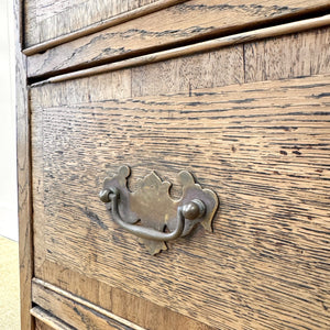 An Antique English Georgian Cumbrian Washed Oak Slant Front Desk