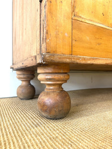 An English 19th Century Pine Bookcase with Glazed Doors