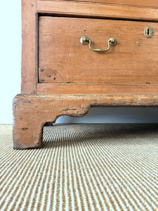 An Antique English Pine Tack Cupboard Brass Hardware