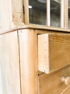 A 19th Century English Pine Bookcase Cabinet or Hutch