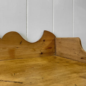 An English Country Pine Galleried Washstand or Console Table