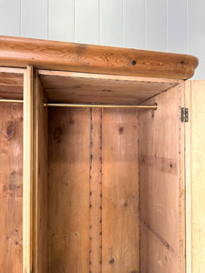 A Pine Wardrobe or Linen Press c1890