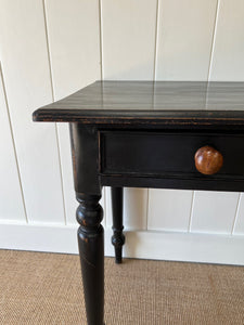 Antique English Country Ebonized Desk or Console Table c1890