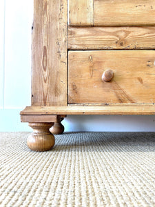 An Antique French Pine Housekeepers Cupboard Linen Press c1890