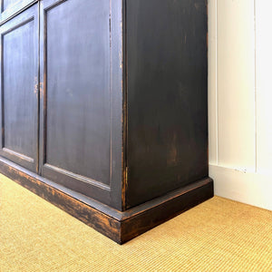 A Handsome English 19th Century Ebonized Pine Housekeeper's Cupboard
