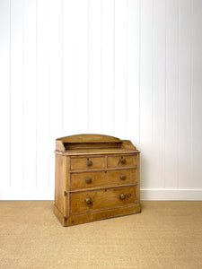 An Antique English Pine Chest of Drawers Dresser with Gallery c1890