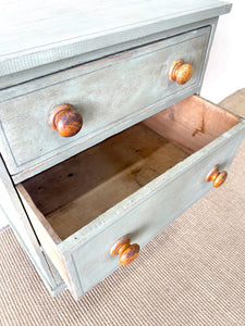 An English Pine Green Painted Chest of Drawers Dresser c1890