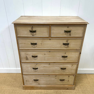 A Tall 19th Century English Pine Chest of Drawers/Dresser