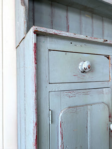 An Antique Pale Blue Welsh Kitchen Dresser or Hutch