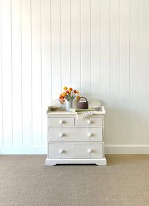 An Antique English Painted Pine Chest of Drawers Dresser c1890