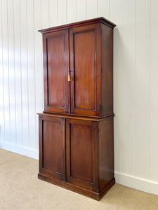 A Large 19th Century English Mahogany Linen Press Cupboard