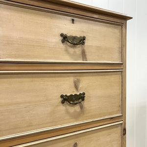 A Tall 19th Century English Pine Chest of Drawers/Dresser