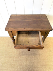 An Antique French Country Pine Side Table or Nightstand c1890