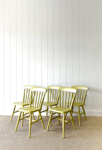 A Set of 5 Antique Ash Spindle Back Side Chairs