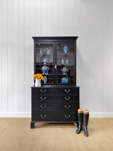 A Large and Early 19th Century Ebonized English Bookcase