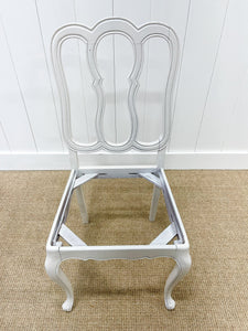 A Set of 6 Country French Painted Oak Dining Chairs With Rush Seats c1900