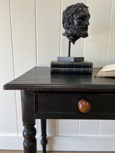 Antique English Country Ebonized Desk or Console Table c1890
