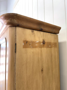 A Pine Wardrobe or Linen Press c1890