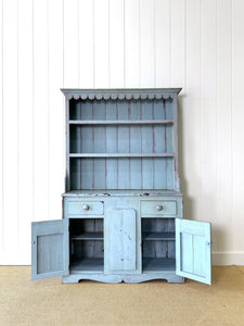 An Antique Pale Blue Welsh Kitchen Dresser or Hutch