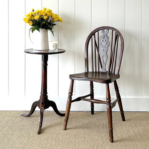 A Georgian Ash Wheel Back Side Chair