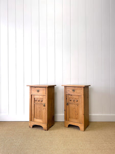 A Charming Pair of Pine Nightstands