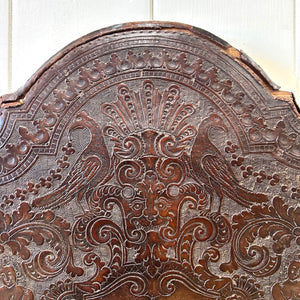 17th Century Iberian or English Walnut Side Chair w/Richly Tooled and Studded Leather Seat & Back