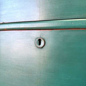 An English Pine Chest of Drawers Dresser in Green Paint c1890