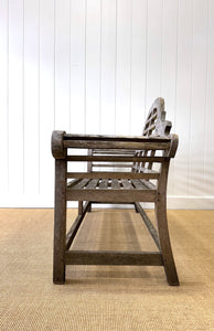 A Stylish English Teak Garden Bench