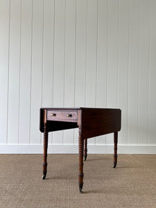 Antique English Country Mahogany Drop Leaf Table c1890