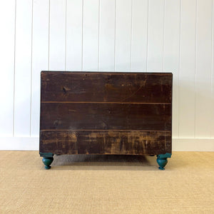 An English Pine Chest of Drawers Dresser in Green Paint c1890