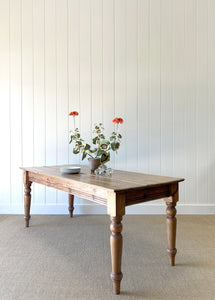 An Antique English Country Pine 6ft Dining Table