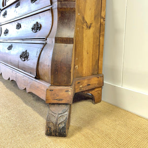 An 18th Century Dutch Vitrine à Deux Corps Glazed Pine Bookcase Cabinet or Hutch