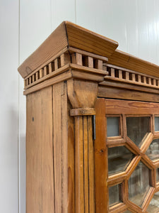 A Monumental Late 19th Century English Pine Bookcase Cabinet or Hutch