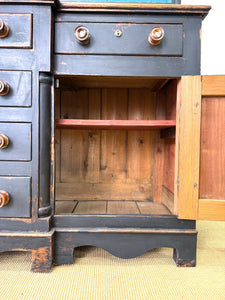 A Wonderful Large Ebonized Welsh Dresser or Cupboard