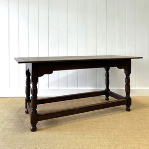 An Antique English Country 5.5 ft Narrow Kitchen Dining Table or Sideboard