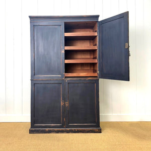 A Handsome English 19th Century Ebonized Pine Housekeeper's Cupboard