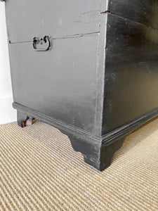 An Ebonized English Pine Blanket Box or Toy Box Early 19th Century