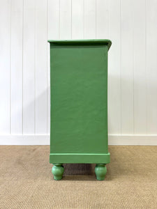 A Large Pine Green Painted Chest of Drawers Dresser c1890