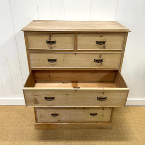 A Tall 19th Century English Pine Chest of Drawers/Dresser