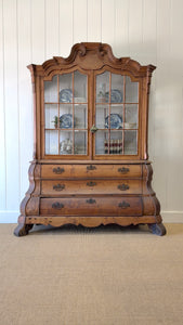 An 18th Century Dutch Vitrine à Deux Corps Glazed Pine Bookcase Cabinet or Hutch