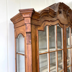 An 18th Century Dutch Vitrine à Deux Corps Glazed Pine Bookcase Cabinet or Hutch
